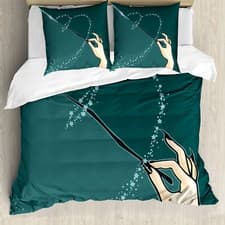 Image of Halloween Duvet Cover Witch Hand and Magic Wand
