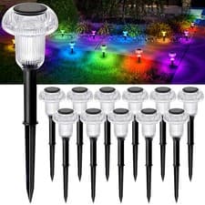 Image of 4~16PCS Colour Changing Solar Pathway Lights LED Outdoor Garden Stake Lawn Lamp