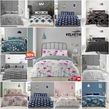 Image of 4 Pc Luxury Complete Duvet Cover Set Matching Fitted Sheet & Pillowcase All Size
