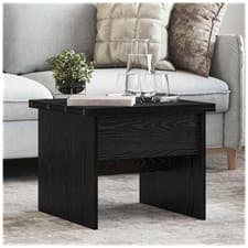 Image of Coffee Table Black Oak Engineered Wood 55x54.5x45cm Height Adjustable for Living
