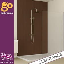Image of Matt Dark Wood Effect Tongue & Groove Waterproof Shower Wall Panel (H)2420mm