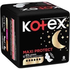Image of 32 pcs Kotex Natural Maxi Protect Thick Pads 100% Cotton Overnight Sanitary Pads