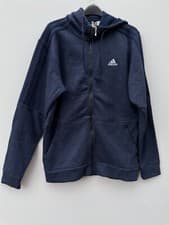 Image of Adidas Men's Navy Marl Full Zip Hoodie Jacket Size M New