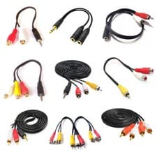 Image of 3.5mm Aux Stereo Male Female Plug to 2 RCA Jack Aux Cord Audio Y Cable Adapter