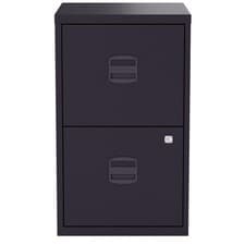 Image of Bisley A4 Filing Cabinet Metal 2 Drawer Black | 24 Hour Weekday Delivery