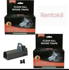 Image of 4 x Rentokil Clean Kill Mouse Traps, Kills Humanely, Poison-Free & Re-Useable