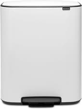 Image of Brabantia Bo Pedal Bin - 60L Inner Bucket (White) Large Waste Kitchen Bin - Soft