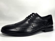 Image of Clarks Brandon Limit Men's Black Leather Derby Shoes Size 8 G Brand New