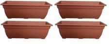 Image of 4 x Bell Trough Bell Planter Plant Pot 50cm Plastic Terracotta Colour Garden Pot