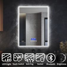 Image of LED Bathroom Mirror Illuminated Light with Demister/Shaver Socket/Touch/Infrared