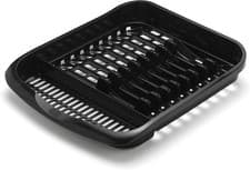 Image of Addis 516468 Plate Dish Draining Rack, Soft Black, 33 x 39.5 x 6 cm