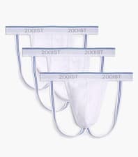 Image of 2(X)IST Cotton Stretch Jock Strap 3-Pack : White