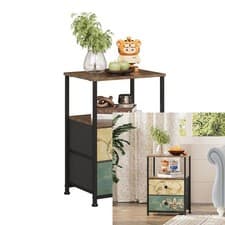 Image of VEDECASA Chest of Drawers with 2 40D x 30W x 60H cm (2 Drawers), Brown 