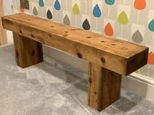 Image of 3 Seater Treated Wooden Rustic Garden Sleeper Seat Outdoor Patio Furniture. Free