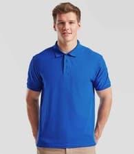 Image of Fruit of the Loom Premium Polo Shirt Workwear 100% Cotton Short Sleeve VARIOUS