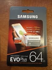 Image of Samsung 64GB Evo Plus Micro SD Card (SDXC) UHS-I U3 + Adapter - 100MB/s