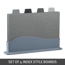 Image of 4PCS Grey Chopping Board with Stand & Index Granite Effect Cutting Vegetable Mat