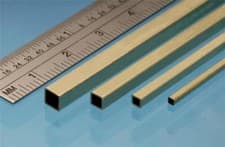 Image of Albion Alloys Square Brass Tube 2.4 x 2.4 mm x 1 mm IDPack of 3 SSB2M