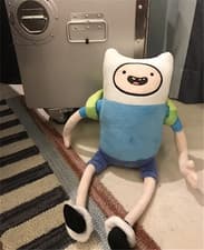 Image of Finn The Human Plush 30-37cm Adventure Time Inspired Soft Toy With Backpack
