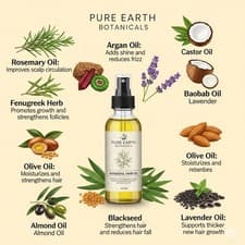 Image of Argan Oil Rosemary Oil plus 10 herbs NATURAL HAIR GROWTH OIL HAIR CARE 100ml