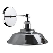Image of Retro Industrial Chrome Wall Sconce Lamp Shade Adjustable Edison Wall Light