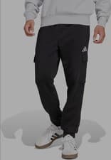 Image of adidas Men's Essentials FEELCOZY Fleece Cargo Pant, XL, Black/White