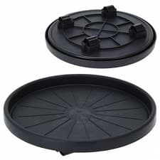 Image of Pot Trolley with Wheels Plant Caddy Rolling Stand Flower Garden Indoor Outdoor