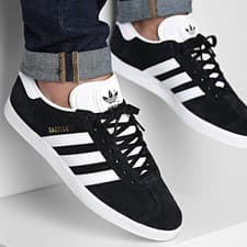 Image of Adidas Gazelle Originals Mens Black Suede Shoes Trainers Uk Size 7 - 12 BB5476