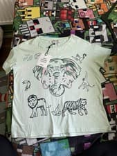 Image of Kenzo Kids Girls Elephant T-shirt Green 14 years BNWT