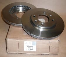Image of Peugeot Citroen Front Brake Discs 2x Discs 4249 96 Genuine OEM