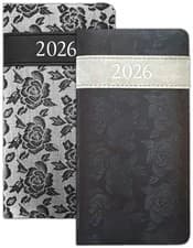 Image of 2026 Slim Diary Week To View Fabric Floral Notes Dates Full Year Calendar office