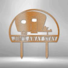 Image of Personalized Camper Yard Monogram Steel Sign Steel Art Wall Metal Decor