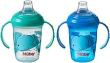 Image of Nuby Grip N Sip Water Bottle - No Spill Sippy Cup | 240ml / 8oz | Twin Handle |