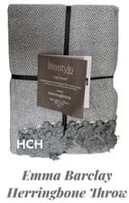 Image of Emma Barclay Throw Blanket For Sofa Herringbone Design