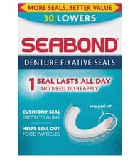 Image of Seabond Denture Fixative Seals, Soft Adhesive Cushion,Protect Gums, 30 Lowers UK