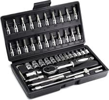 Image of Drive Socket Set & Tool Sets 46 Piece 1/4 Inch ,Ratchet Wrench Set with 4-14Mm C
