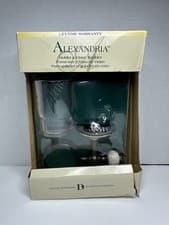 Image of Alexandria Holder & Glass Tumbler Bath Decor Vintage Rubbed Bronze, Aged Ceramic