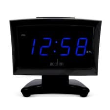 Image of LED Snooze Alarm Clock Acctim Jenson Black Digital Bedside Alarm Clock