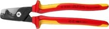 Image of Knipex 95 18 225 StepCut® XL VDE Insulated Cable Shears Cutters Step Cut 225mm