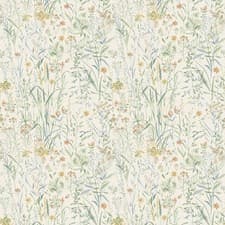 Image of Summer Meadow Floral Wallpaper Sage Green / Cream Leaves Blooms Grandeco A76701
