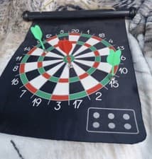 Image of NEW Magnetic Roll Up Darts Double Sided Dart Board, Christmas Present