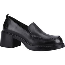 Image of Hush Puppies Adelaide Leather Women's Black Loafers