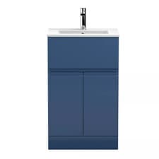 Image of Floor Standing Vanity Basin Unit with Basin, 500mm, Satin Blue from Balterley