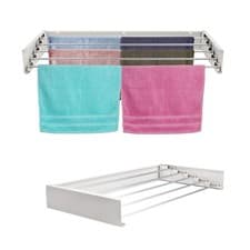 Image of 80/100CM Wall Mounted Airer Towel Drying Rack Extendable Folding Clothes Dryer