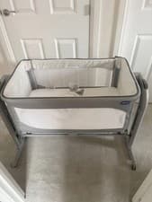 Image of Brand New-Chicco Next 2 Me Magic Bedside Sleeper Crib Grey