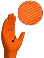Image of 1000 Orange Diamond Nitrile Disposable Gloves Strong Heavy Duty Mechanic 8.6 100