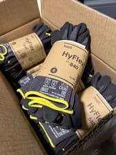 Image of Ansell 11-840 HyFlex® Fortix Gloves Black/Grey Nylon Size 8 - 12 Pairs