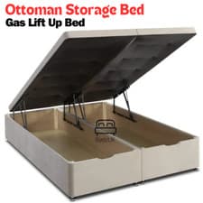 Image of Ottoman Storage Bed Linen Soft Fabric Divan Bed Drawers Gas Lift Up Frame Base