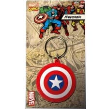 Image of Marvel RK38153C Captain America Shield Licensed Rubber Keychain-Keyring