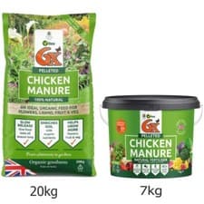 Image of Vitax 6X strength Pelleted Chicken Manure 7kg Tub - 20KG Bag Organic Fertiliser